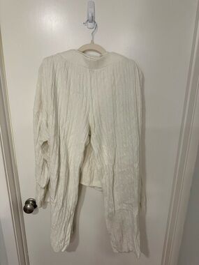 GAP Cream Cable Knit Open Cardigan & pant